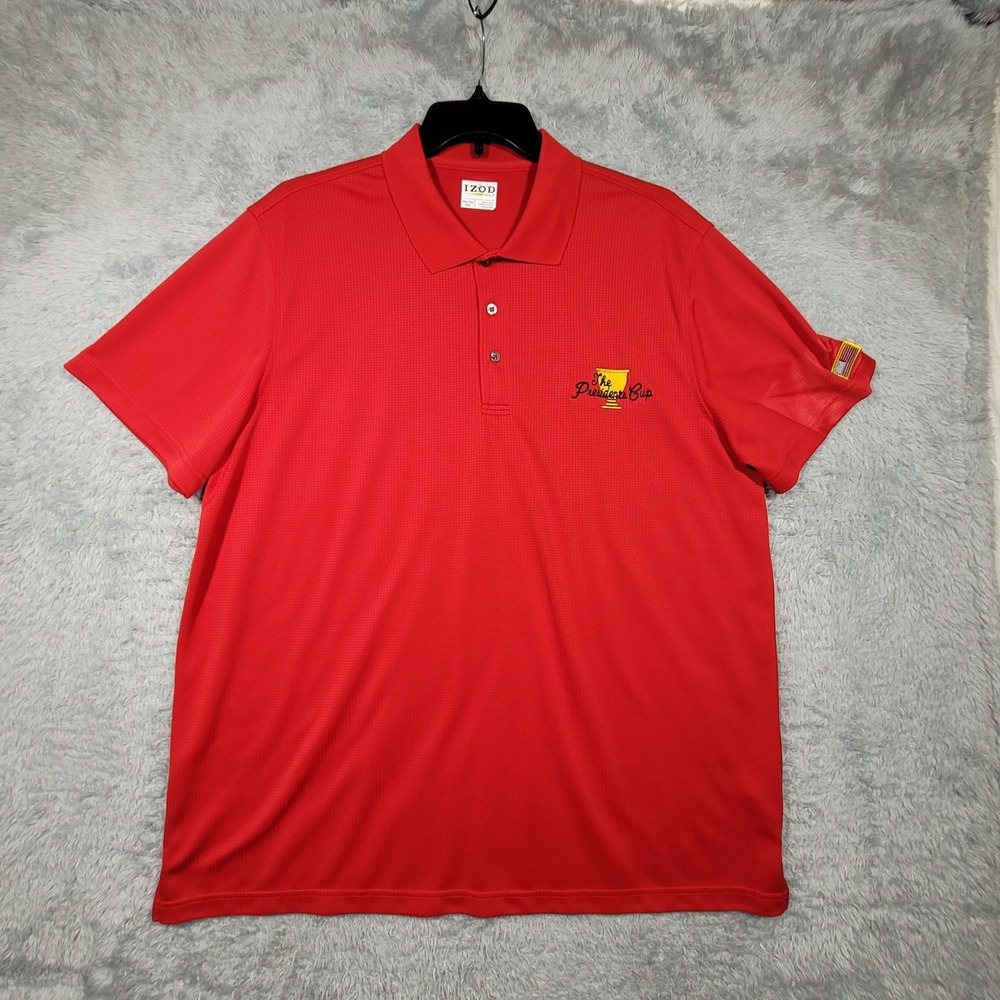 The Presidents Cup Red Polo Shirt Mens XXL IZOD Golf‎